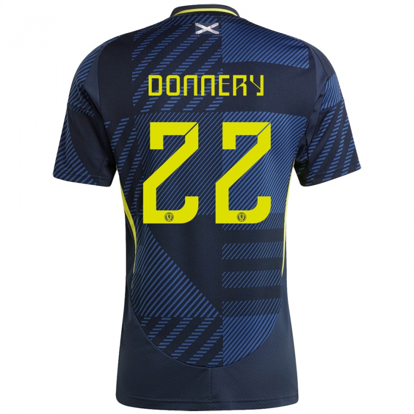 Homem Camisola Escócia Julian Donnery #22 Azul Escuro Principal 24-26 Camisa