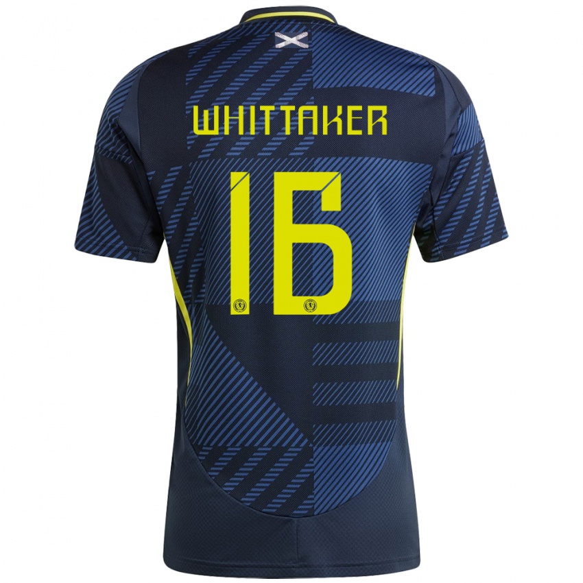 Homem Camisola Escócia Rory Whittaker #16 Azul Escuro Principal 24-26 Camisa