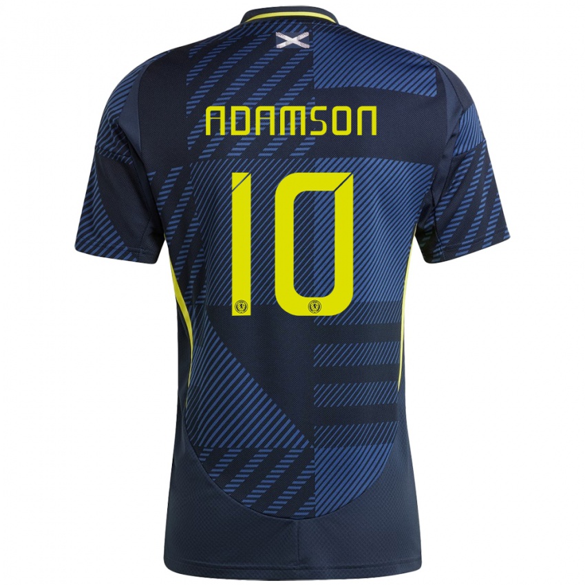 Homem Camisola Escócia Calum Adamson #10 Azul Escuro Principal 24-26 Camisa