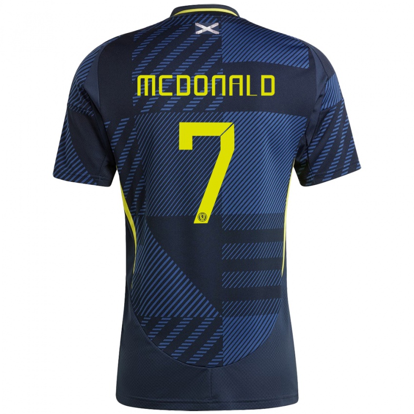 Homem Camisola Escócia Josh Mcdonald #7 Azul Escuro Principal 24-26 Camisa