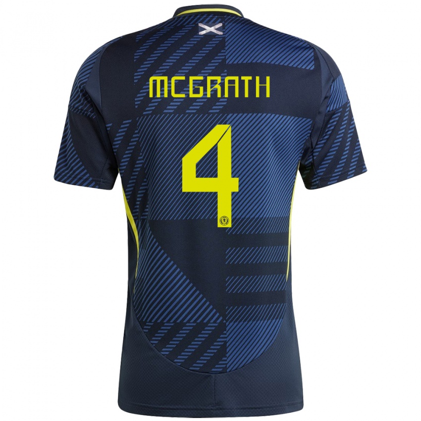 Homem Camisola Escócia Joseph Mcgrath #4 Azul Escuro Principal 24-26 Camisa