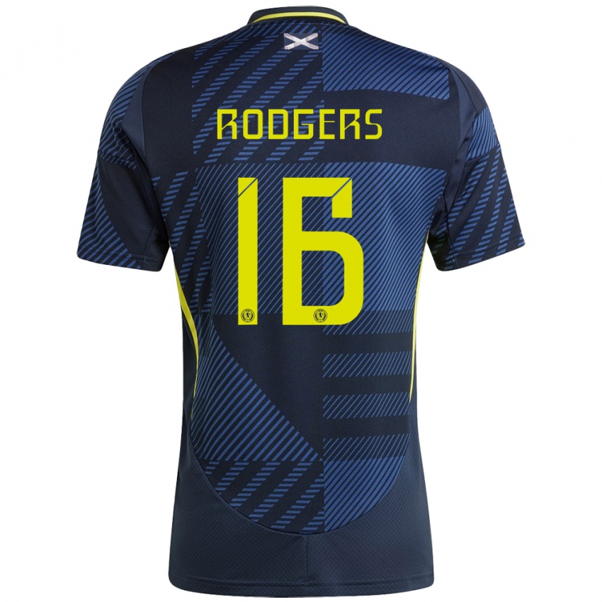 Homem Camisola Escócia Amy Rodgers #16 Azul Escuro Principal 24-26 Camisa