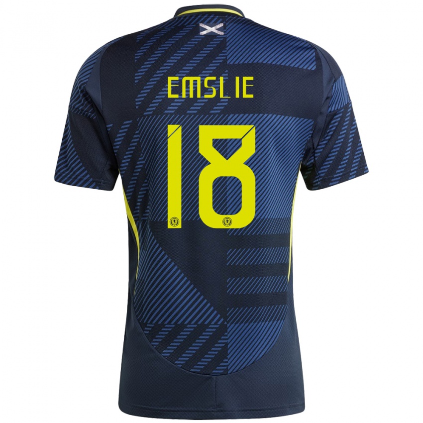 Homem Camisola Escócia Claire Emslie #18 Azul Escuro Principal 24-26 Camisa