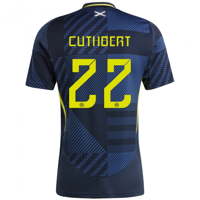 Homem Camisola Escócia Erin Cuthbert #22 Azul Escuro Principal 24-26 Camisa