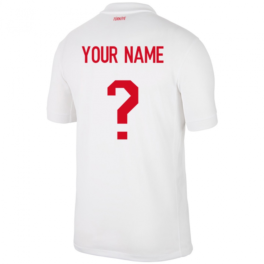 Homem Camisola Turquia Seu Nome #0 Branco Principal 24-26 Camisa