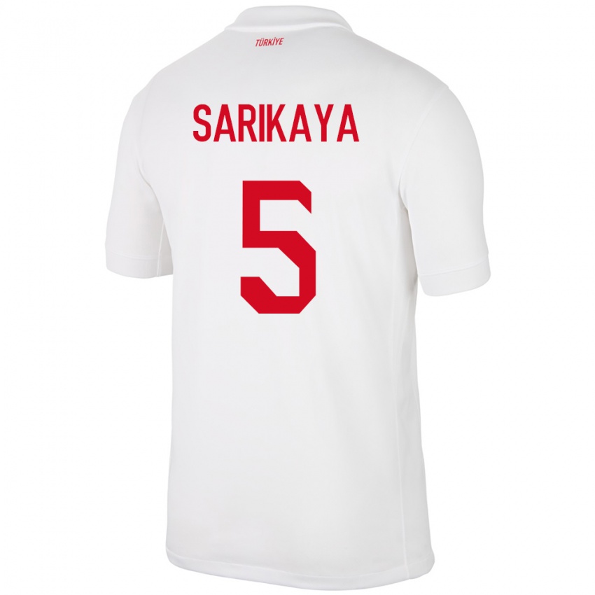 Homem Camisola Turquia Efe Sarıkaya #5 Branco Principal 24-26 Camisa