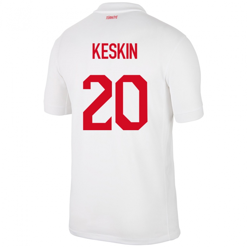 Homem Camisola Turquia Elif Keskin #20 Branco Principal 24-26 Camisa