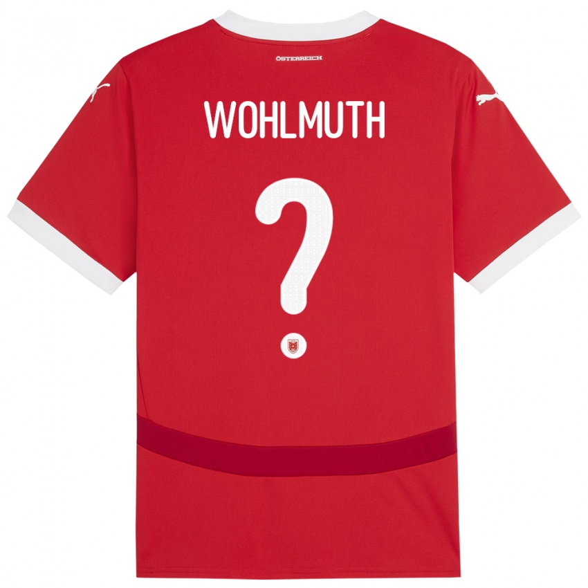 Homem Camisola Áustria Fabian Wohlmuth #0 Vermelho Principal 24-26 Camisa