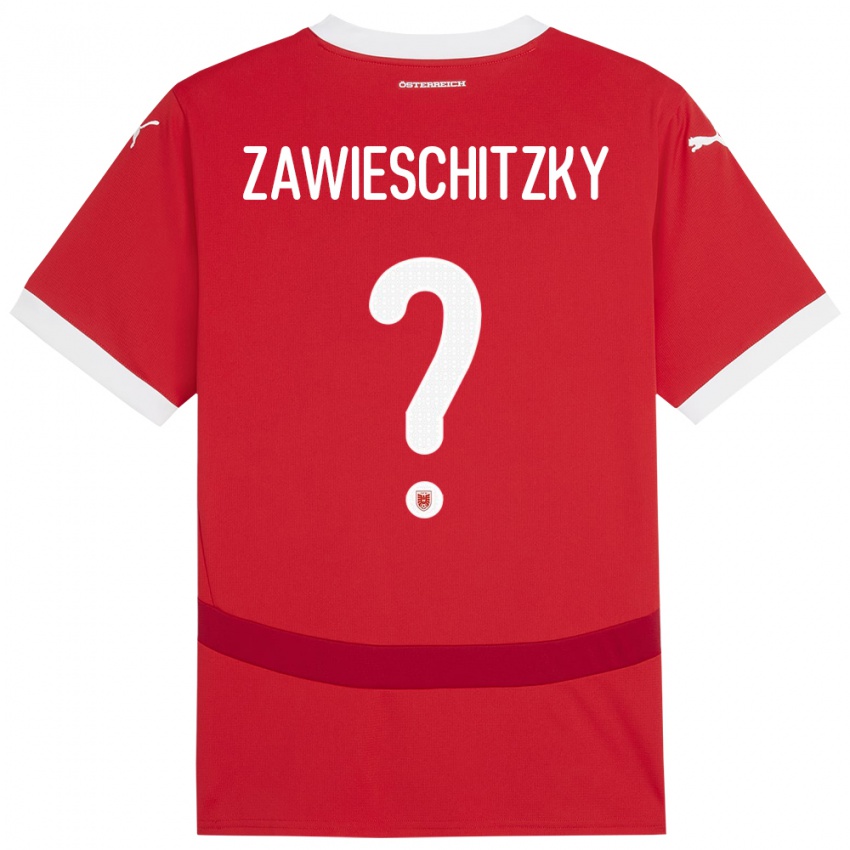 Homem Camisola Áustria Christian Zawieschitzky #0 Vermelho Principal 24-26 Camisa