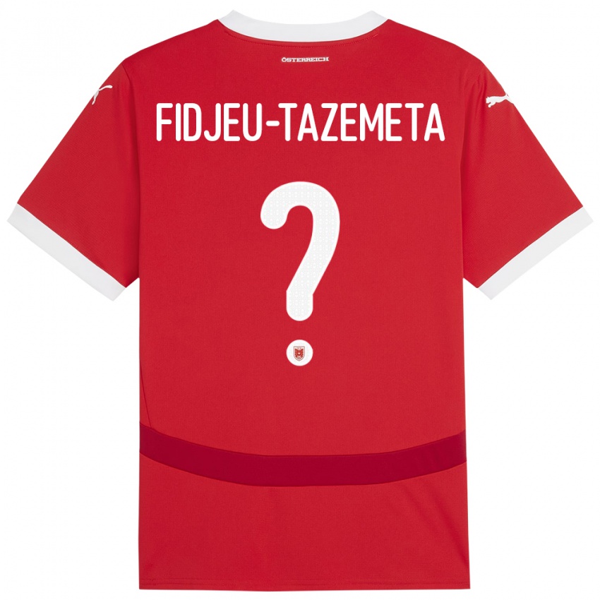 Homem Camisola Áustria Thierry Fidjeu-Tazemeta #0 Vermelho Principal 24-26 Camisa