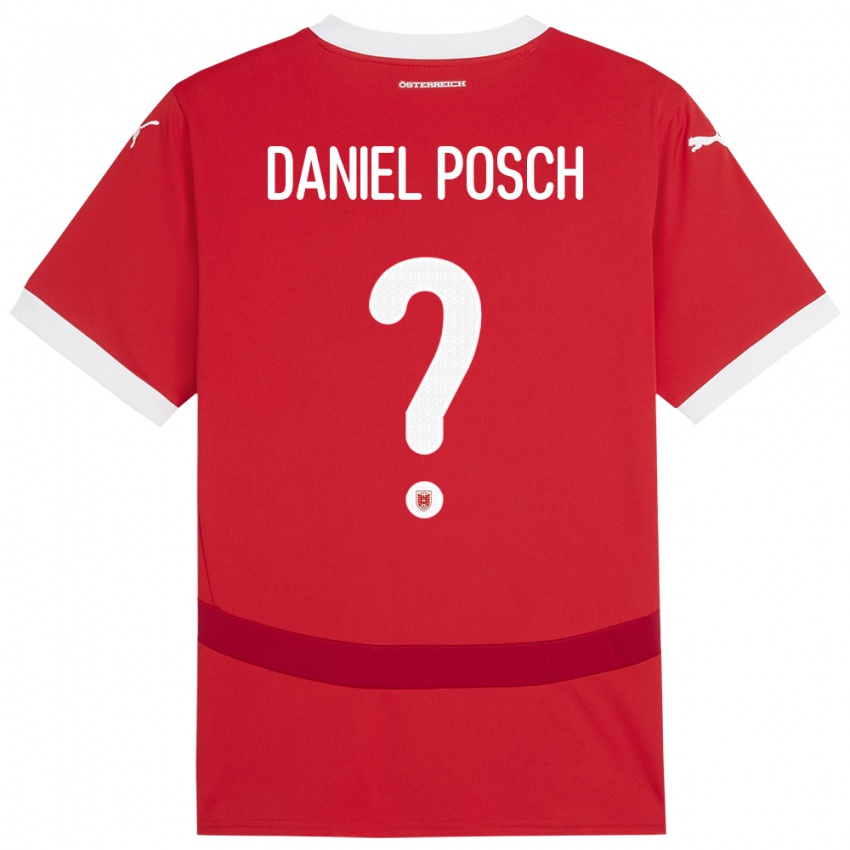 Homem Camisola Áustria Daniel Posch #0 Vermelho Principal 24-26 Camisa