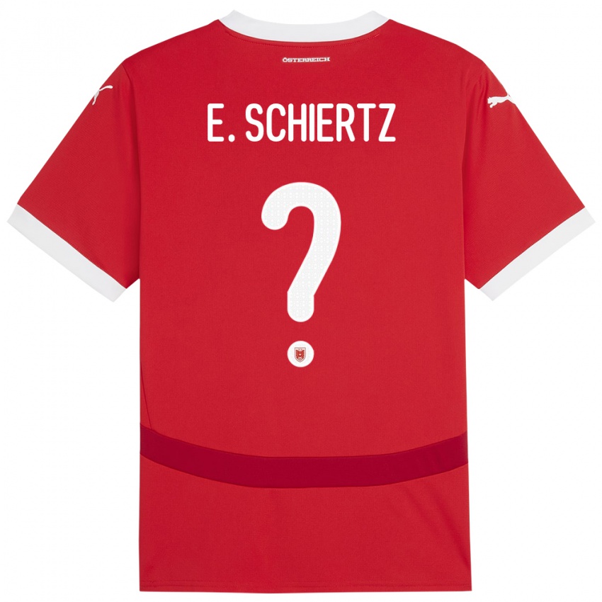 Homem Camisola Áustria Emilio Schiertz #0 Vermelho Principal 24-26 Camisa