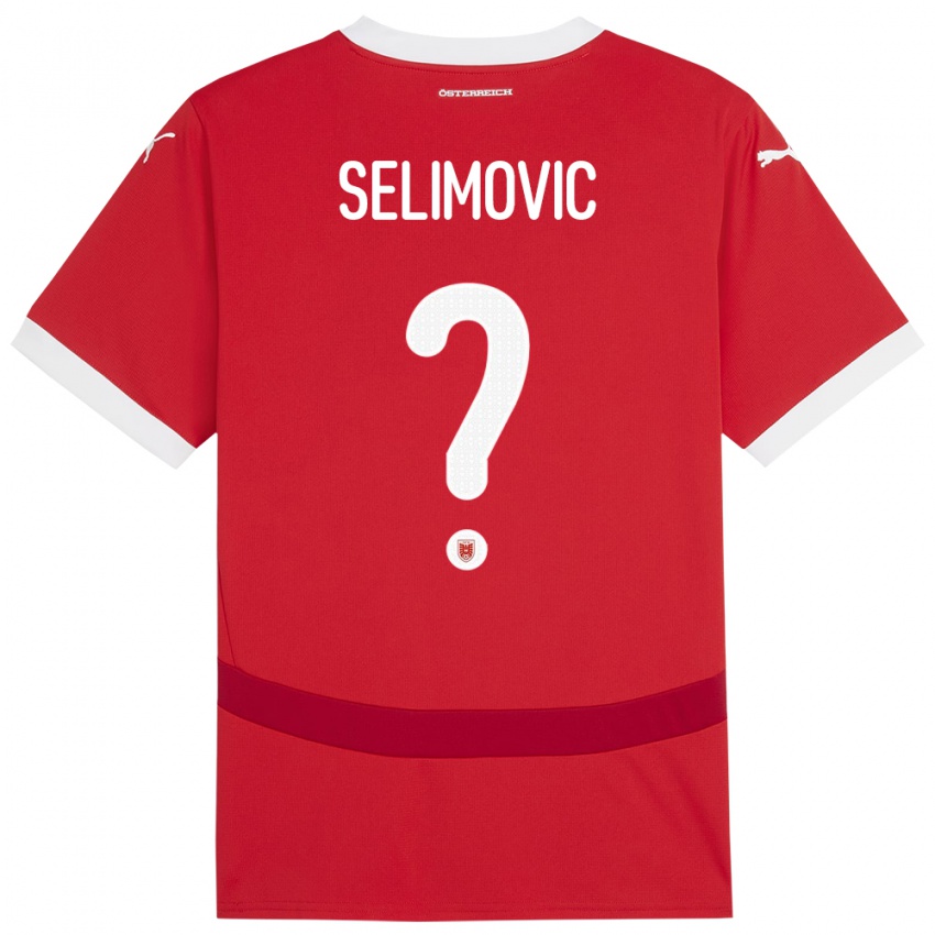 Homem Camisola Áustria Amar Selimovic #0 Vermelho Principal 24-26 Camisa