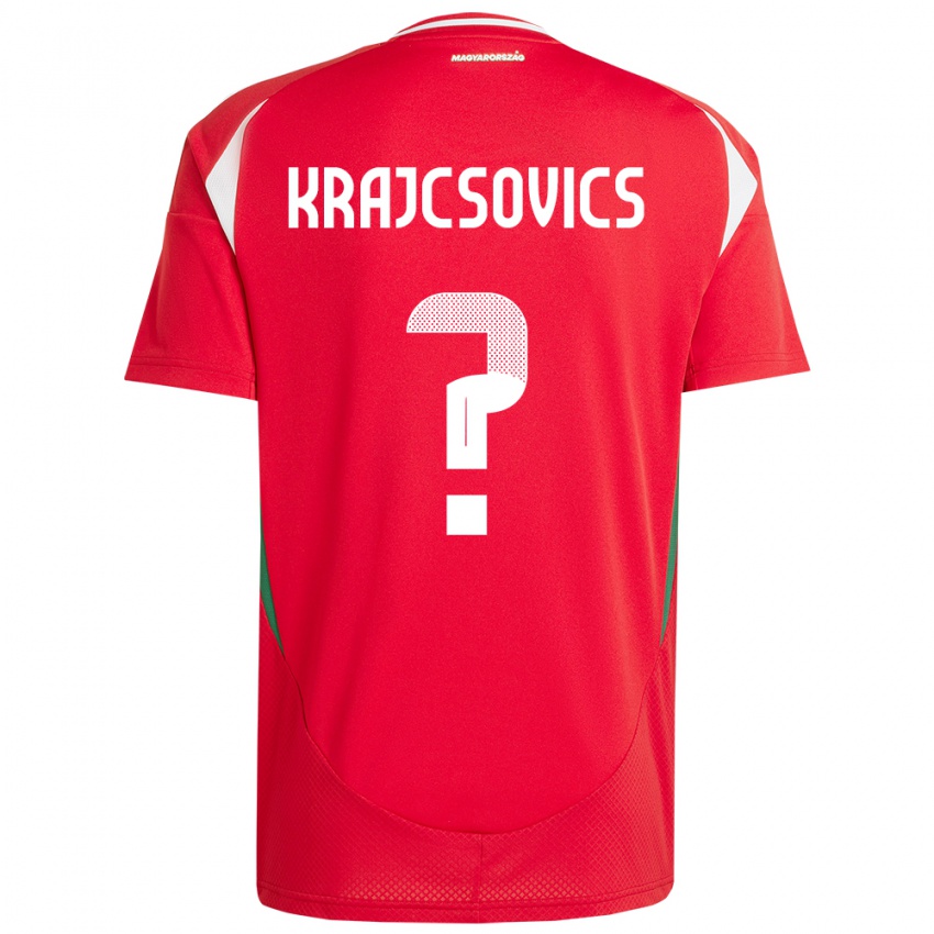 Homem Camisola Hungria Ábel Krajcsovics #0 Vermelho Principal 24-26 Camisa