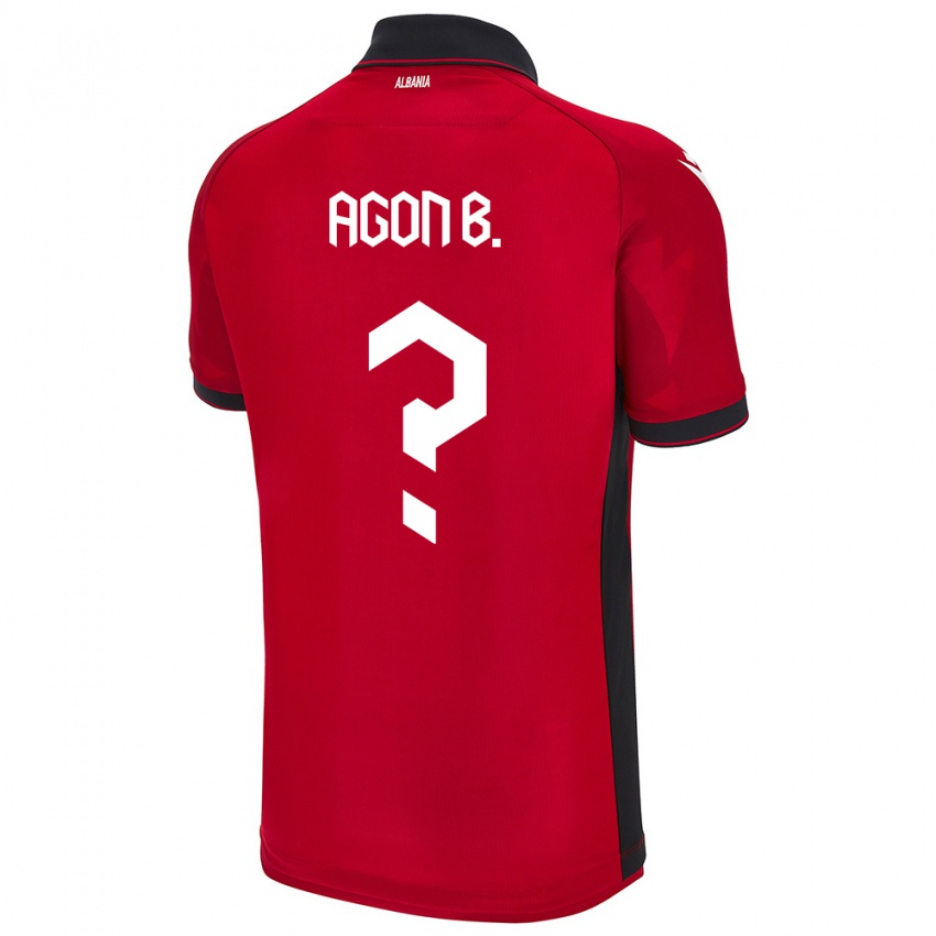 Homem Camisola Albânia Agon Bajrami #0 Vermelho Principal 24-26 Camisa