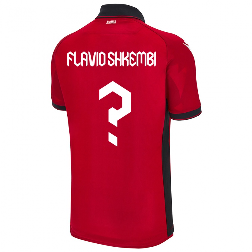 Homem Camisola Albânia Flavio Shkembi #0 Vermelho Principal 24-26 Camisa