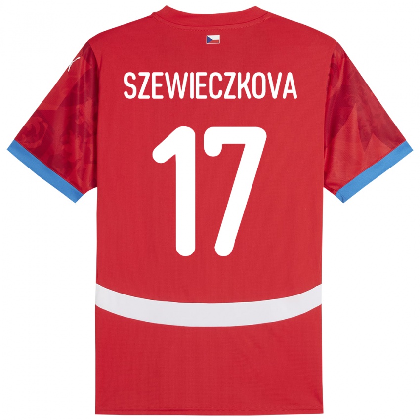 Homem Camisola República Checa Tereza Szewieczková #17 Vermelho Principal 24-26 Camisa