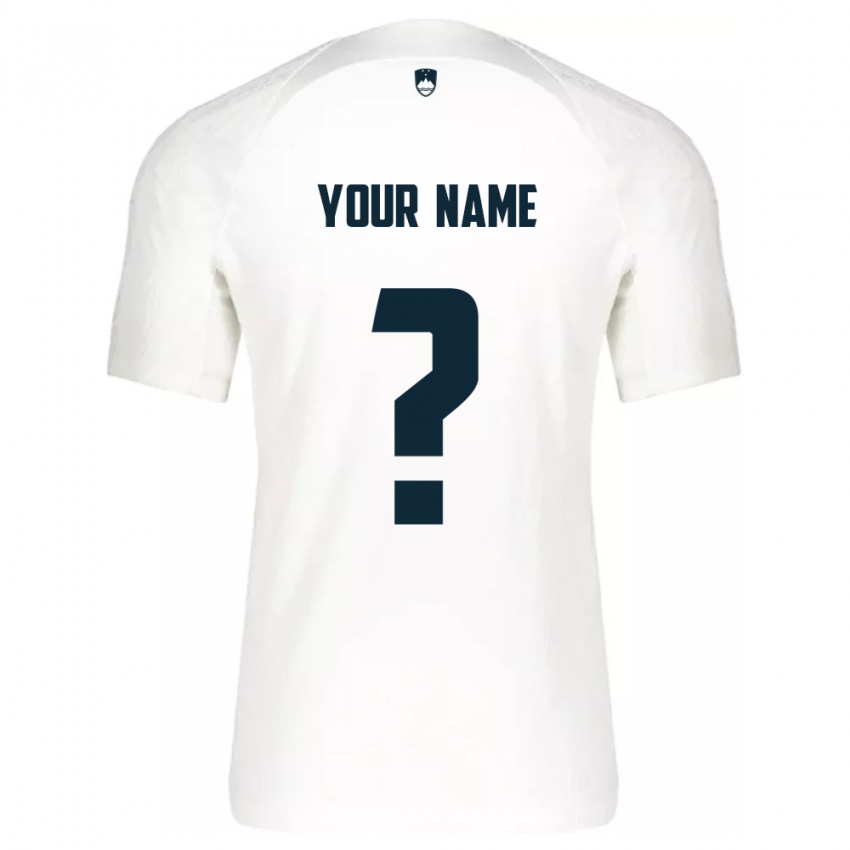 Homem Camisola Eslovênia Seu Nome #0 Branco Principal 24-26 Camisa