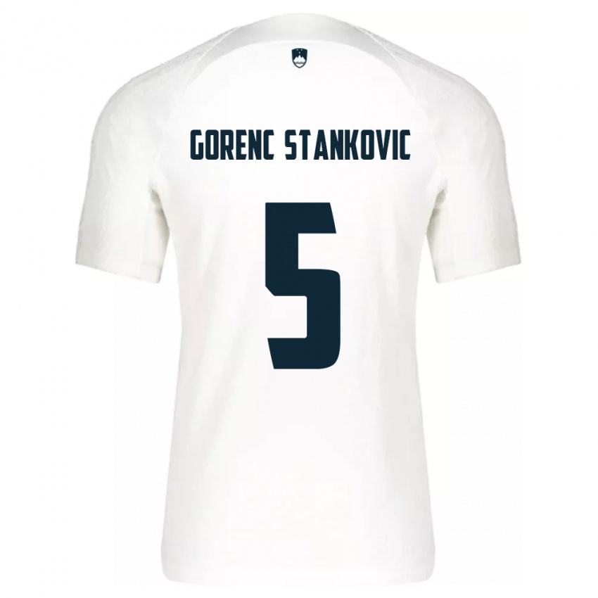 Homem Camisola Eslovênia Jon Gorenc Stankovic #5 Branco Principal 24-26 Camisa