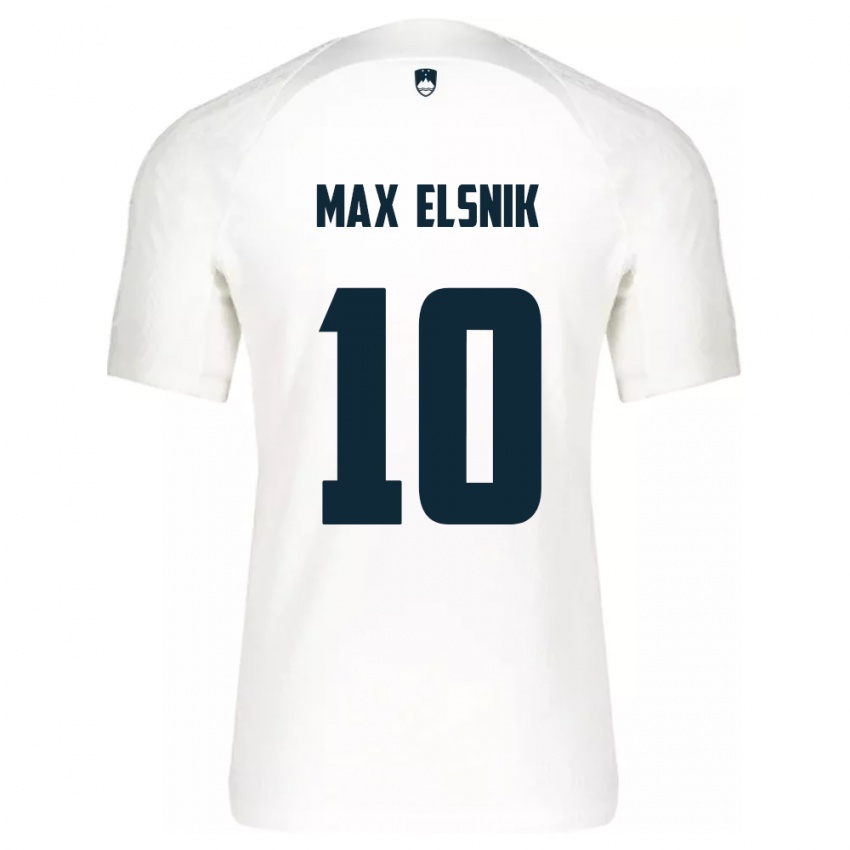 Homem Camisola Eslovênia Timi Max Elsnik #10 Branco Principal 24-26 Camisa