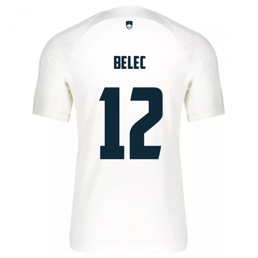 Homem Camisola Eslovênia Vid Belec #12 Branco Principal 24-26 Camisa