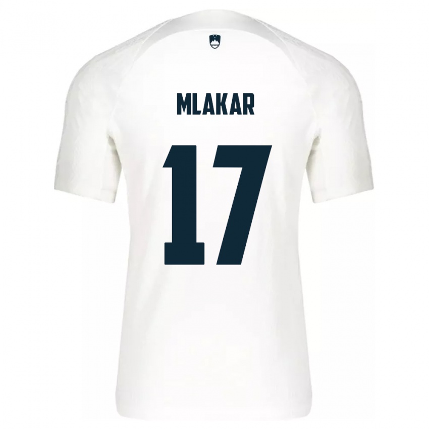 Homem Camisola Eslovênia Jan Mlakar #17 Branco Principal 24-26 Camisa