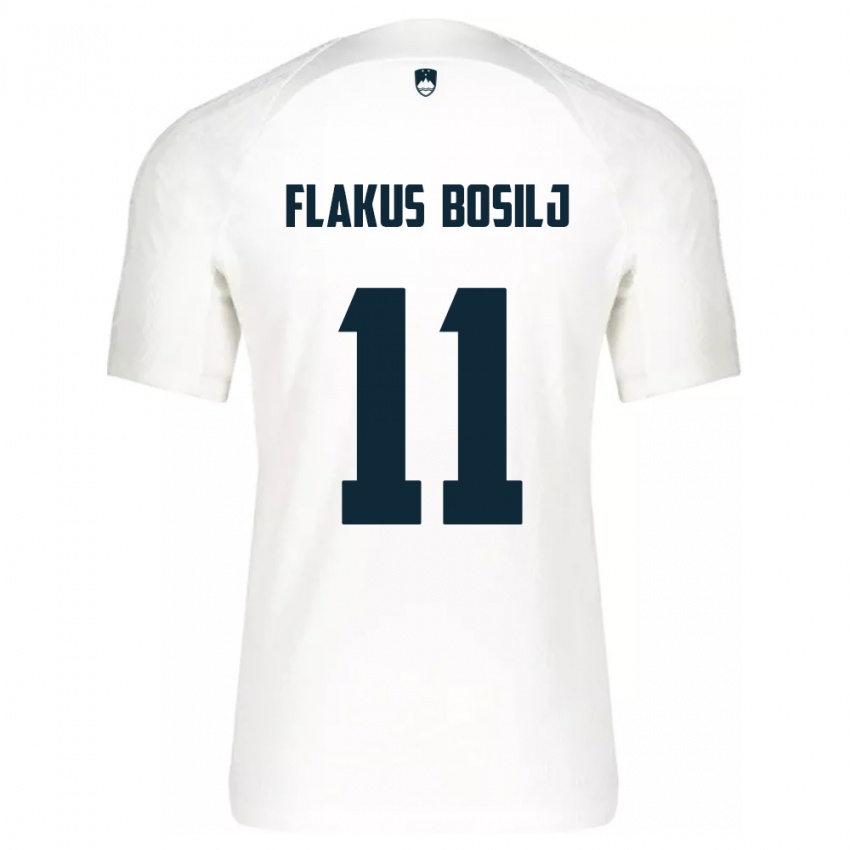 Homem Camisola Eslovênia David Flakus Bosilj #11 Branco Principal 24-26 Camisa