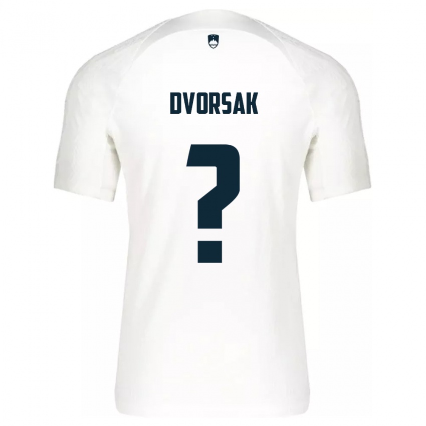 Homem Camisola Eslovênia Matej Dvorsak #0 Branco Principal 24-26 Camisa