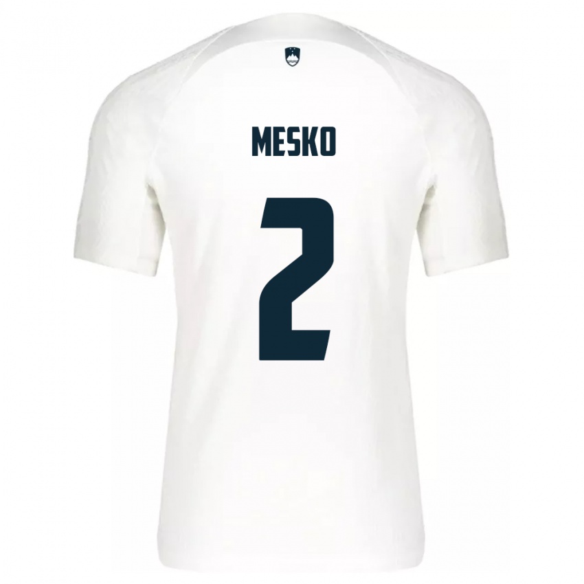 Homem Camisola Eslovênia Zan Mesko #2 Branco Principal 24-26 Camisa