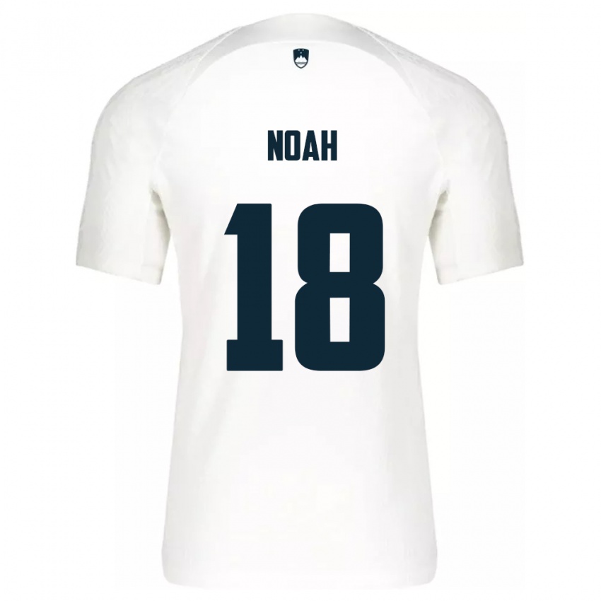 Homem Camisola Eslovênia Noah Weißbach #18 Branco Principal 24-26 Camisa