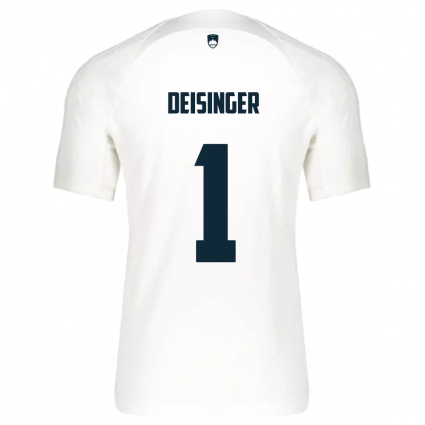 Homem Camisola Eslovênia Nik Deisinger #1 Branco Principal 24-26 Camisa