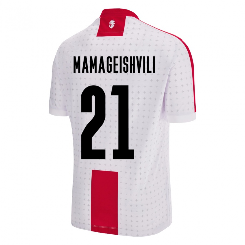 Homem Camisola Geórgia Otar Mamageishvili #21 Branco Principal 24-26 Camisa