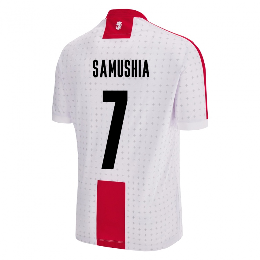 Homem Camisola Geórgia Saba Samushia #7 Branco Principal 24-26 Camisa