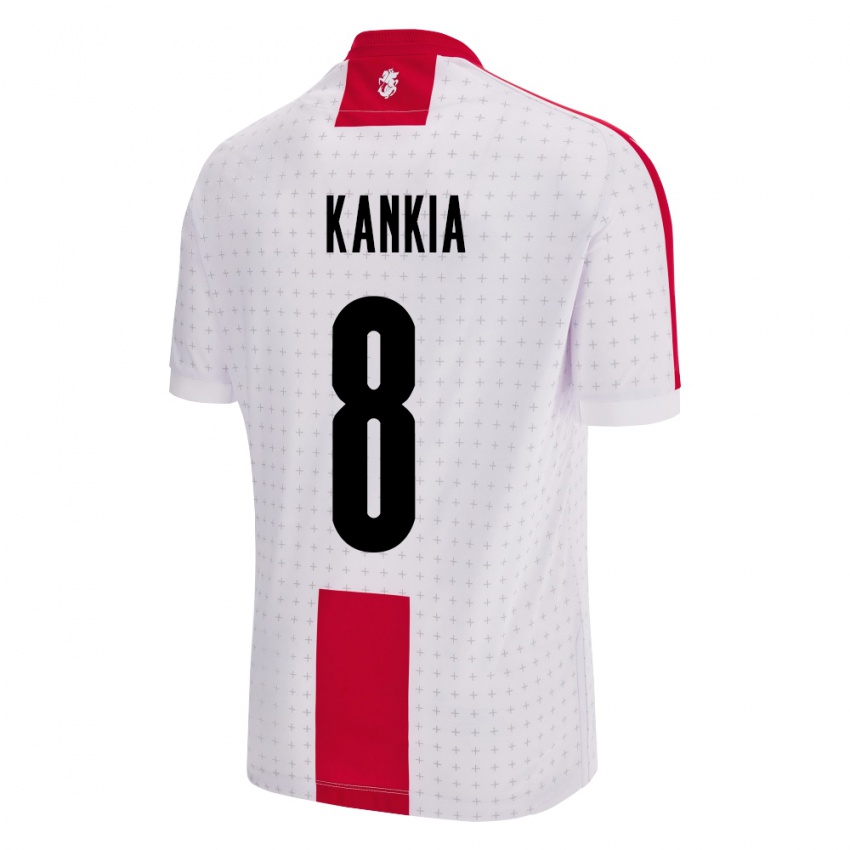 Homem Camisola Geórgia Lizzie Kankia #8 Branco Principal 24-26 Camisa