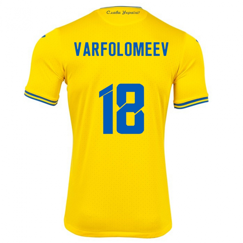 Homem Camisola Ucrânia Ivan Varfolomeev #18 Amarelo Principal 24-26 Camisa