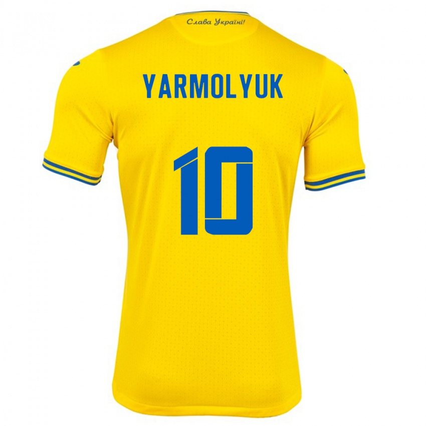 Homem Camisola Ucrânia Yegor Yarmolyuk #10 Amarelo Principal 24-26 Camisa