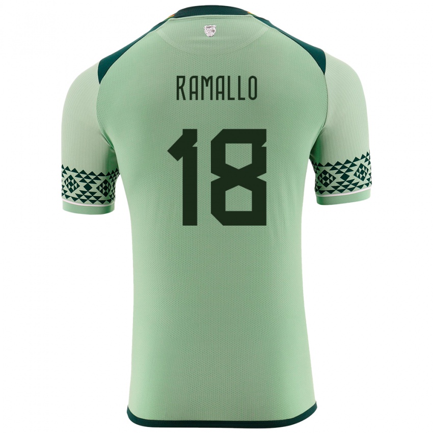 Homem Camisola Bolívia Rodrigo Ramallo #18 Luz Verde Principal 24-26 Camisa