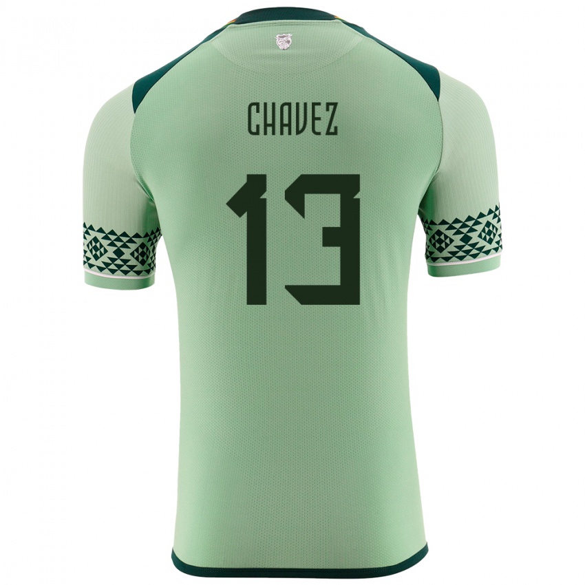 Homem Camisola Bolívia Lucas Chávez #13 Luz Verde Principal 24-26 Camisa