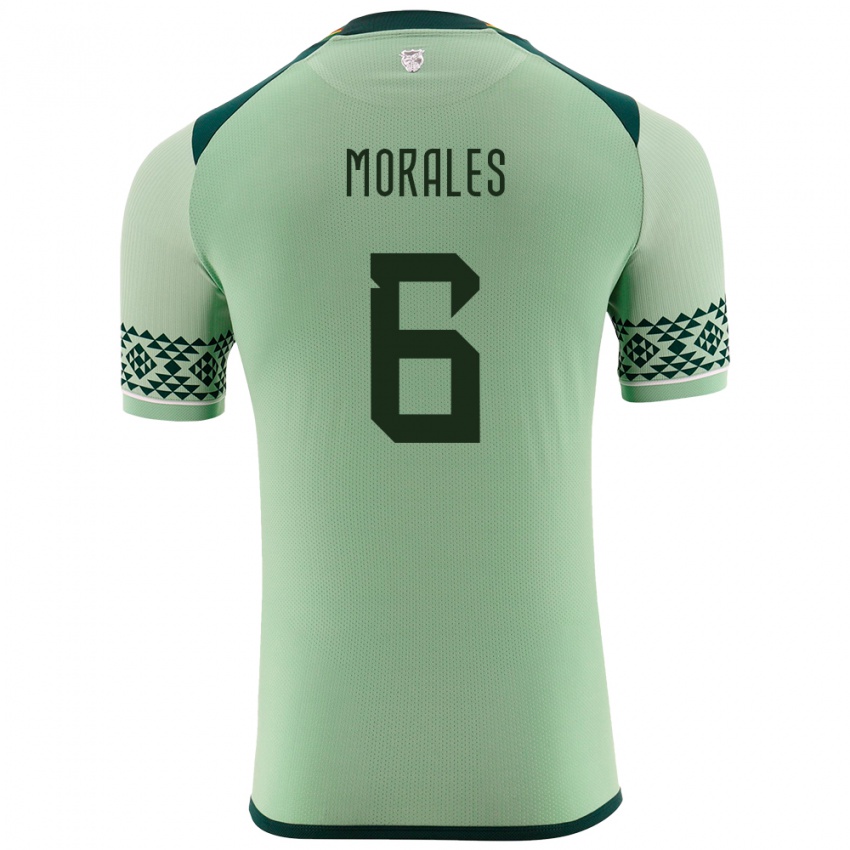 Homem Camisola Bolívia Efraín Morales #6 Luz Verde Principal 24-26 Camisa