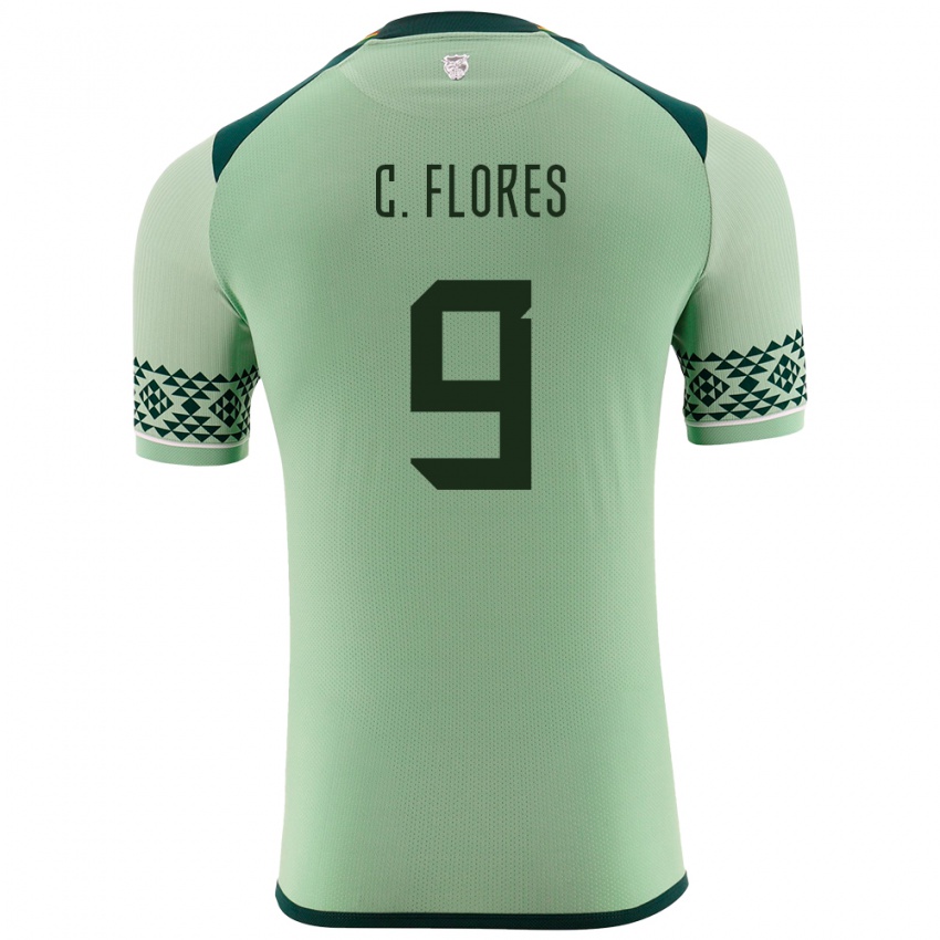 Homem Camisola Bolívia Cesar Flores #9 Luz Verde Principal 24-26 Camisa