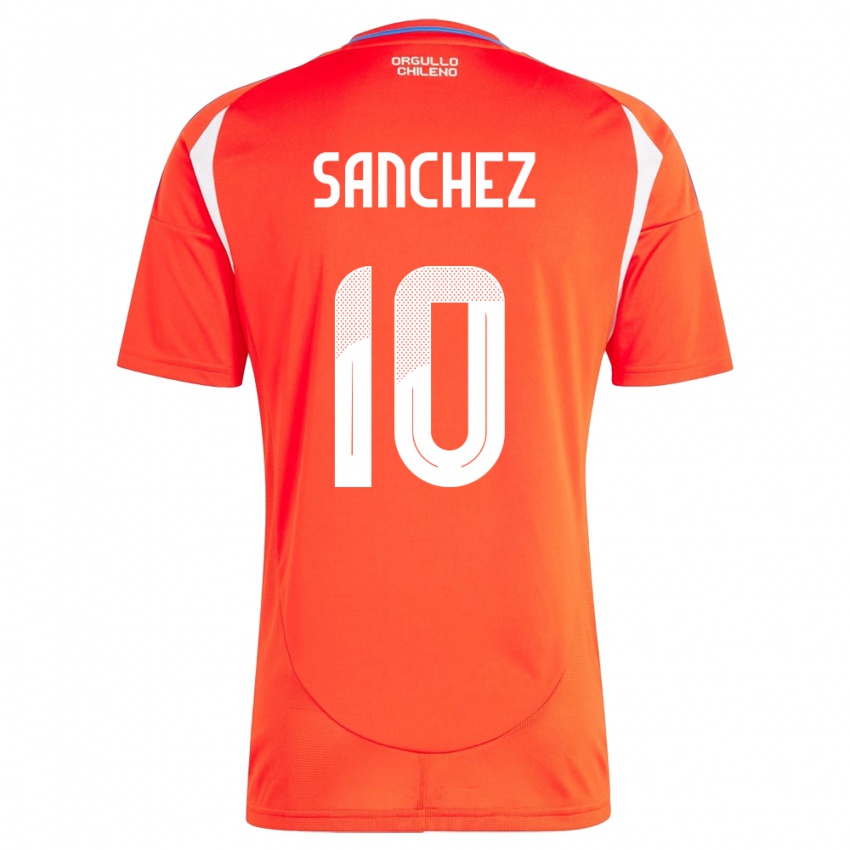 Homem Camisola Chile Alexis Sánchez #10 Vermelho Principal 24-26 Camisa