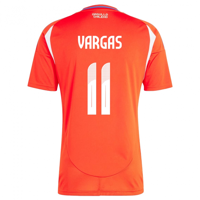 Homem Camisola Chile Eduardo Vargas #11 Vermelho Principal 24-26 Camisa