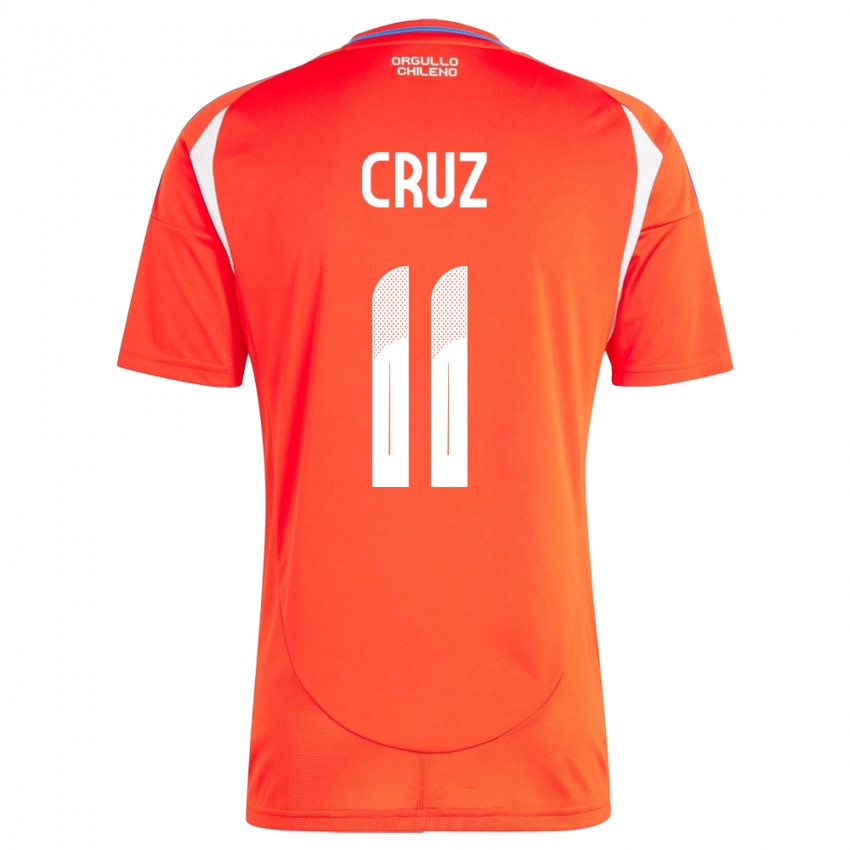 Homem Camisola Chile Joan Cruz #11 Vermelho Principal 24-26 Camisa