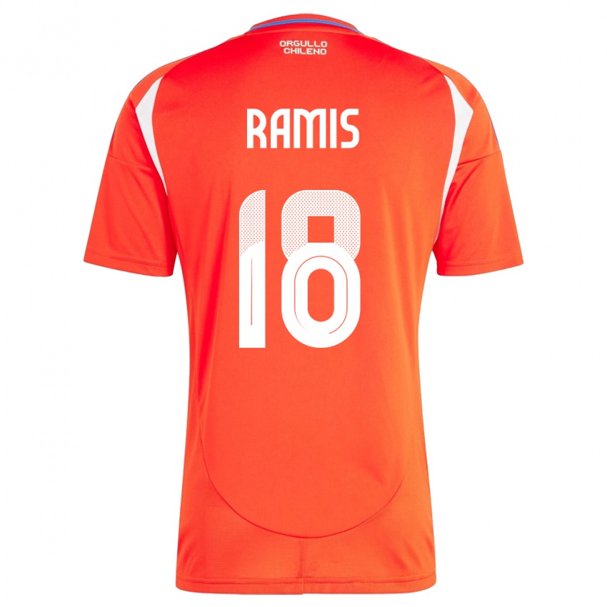 Homem Camisola Chile Oliver Ramis #18 Vermelho Principal 24-26 Camisa