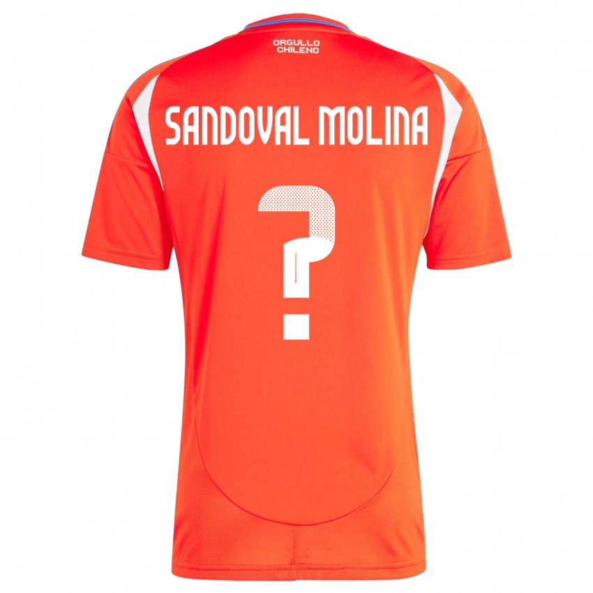 Homem Camisola Chile Mario Sandoval Molina #0 Vermelho Principal 24-26 Camisa