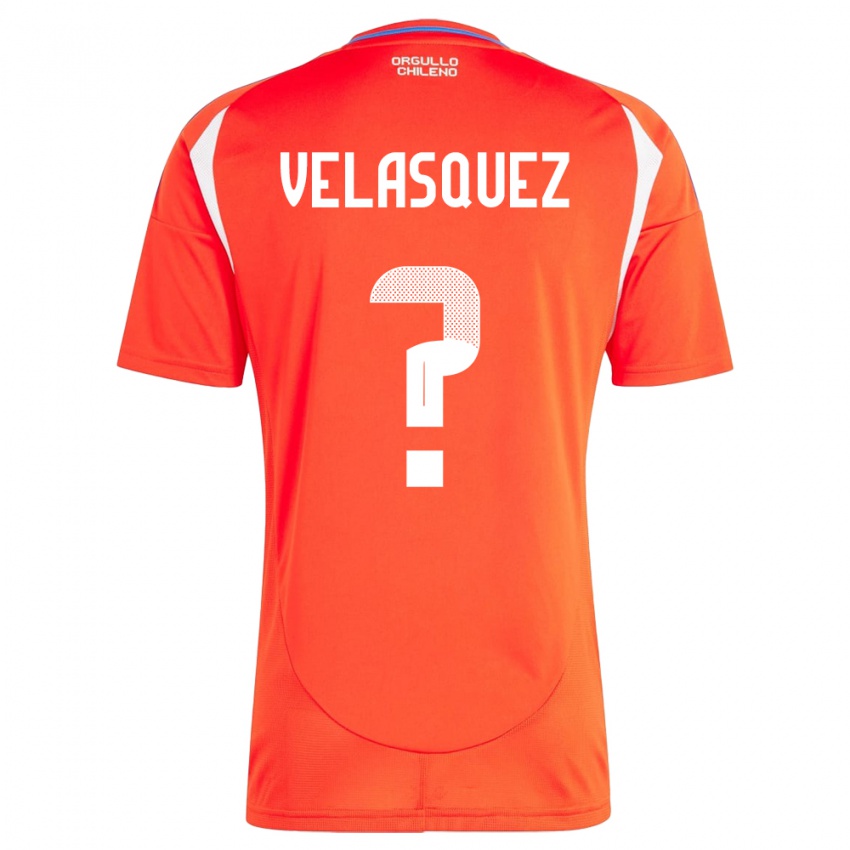 Homem Camisola Chile Milovan Velásquez #0 Vermelho Principal 24-26 Camisa