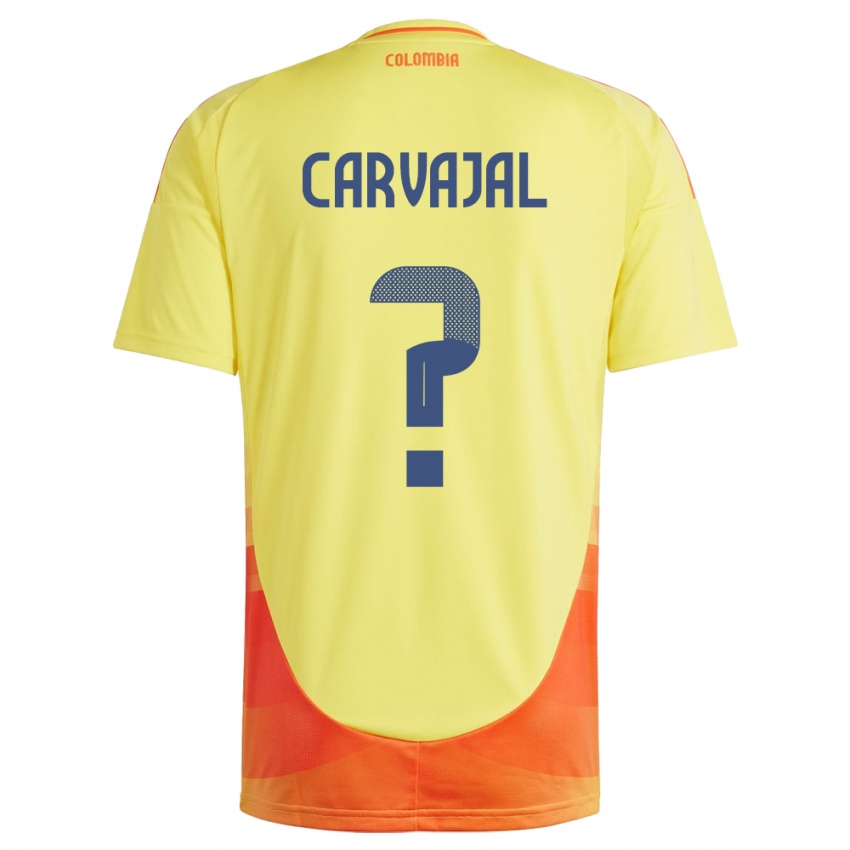 Homem Camisola Colômbia Juan Carvajal #0 Amarelo Principal 24-26 Camisa