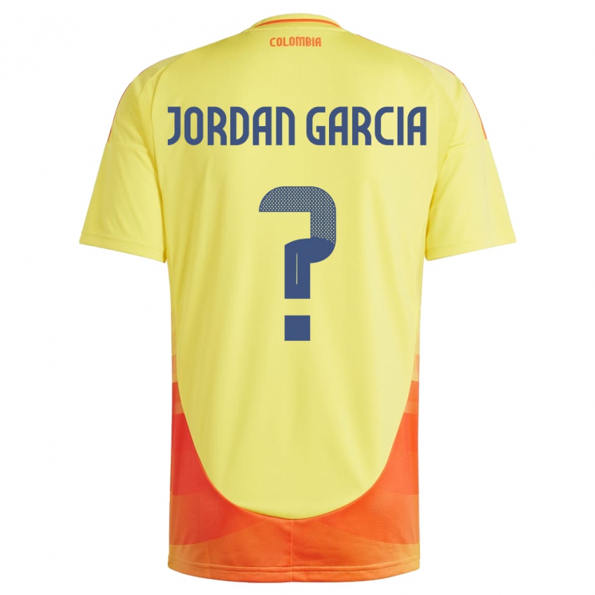 Homem Camisola Colômbia Jordan García #0 Amarelo Principal 24-26 Camisa