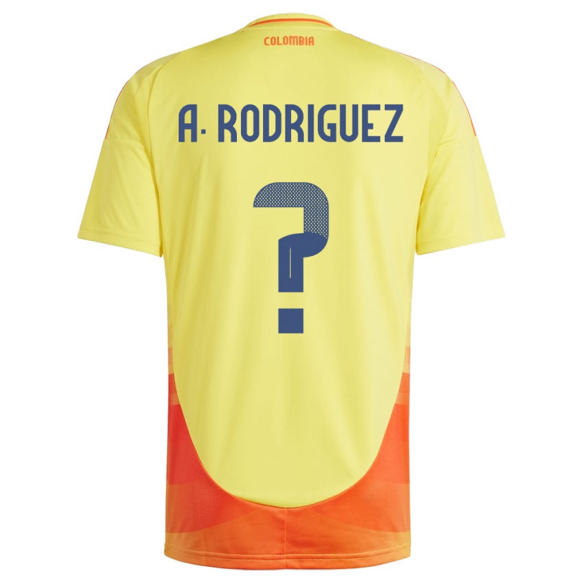 Homem Camisola Colômbia Andrés Rodríguez #0 Amarelo Principal 24-26 Camisa