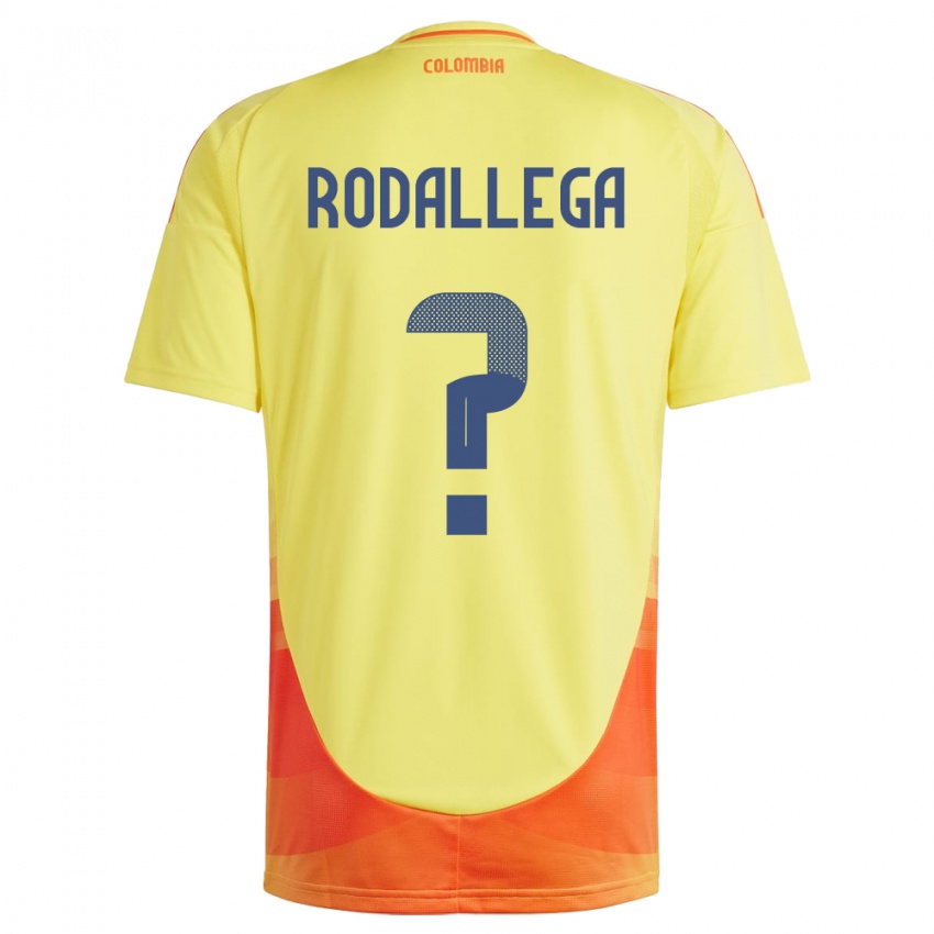 Homem Camisola Colômbia Johan Rodallega #0 Amarelo Principal 24-26 Camisa